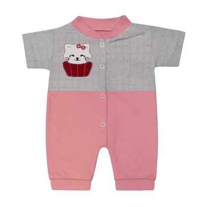 Imagem de Macacão Bebê Manga Curta Bordado De Animais Menino Menina