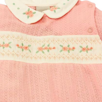 Imagem de Macacão Bebê Menina Com Rosas Bordadas