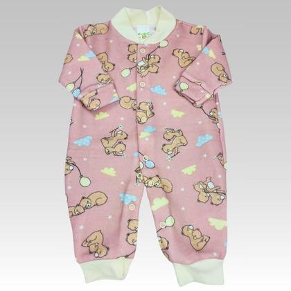 Imagem de Macacão Bebê Menina Manga Longa Plush Pé Reverso Confortável Kadic 25