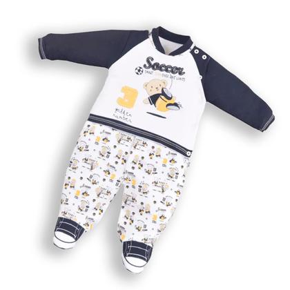 Imagem de Macacão Bebê Menino Algodão Estampado Ursinho Upi Uli