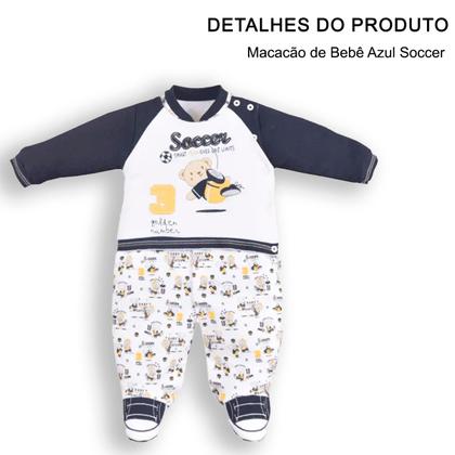 Imagem de Macacão Bebê Menino Algodão Estampado Ursinho Upi Uli