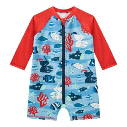 Imagem de Macacão Bebê Menino em Malha UV Dry c/Proteção UV 50+ LucBoo