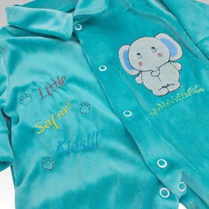 Imagem de Macacão Bebê Menino Manga Longa Plush Com Pé Confortável Kadic 03