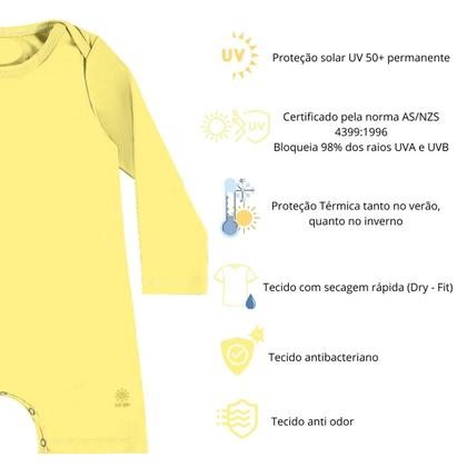 Imagem de Macacão Bebe Praia Piscina Com Proteção Uv 50+