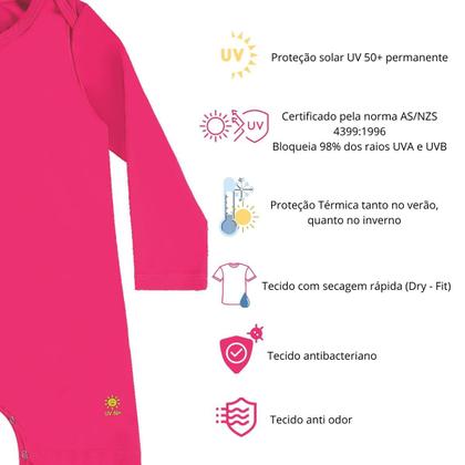 Imagem de Macacão Bebe Praia Piscina Com Proteção Uv 50+