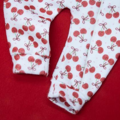 Imagem de Macacão Bebê Soft com Zíper Longo Praticidade Conforto e Proteção a Noite Toda Cerejinha