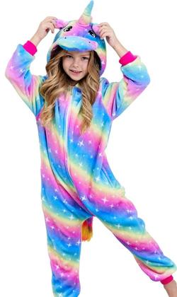Imagem de Macacão com capuz de unicórnio CHETOSHO para meninas, traje de Halloween 4-5Y