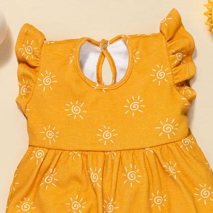 Imagem de Macacão Curto Babado Minimalista Bebê Menina até 12 Meses