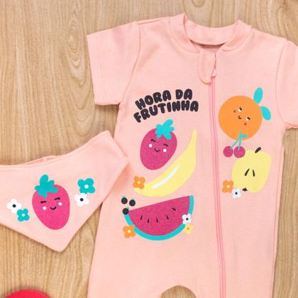 Imagem de Macacão Curto com Zíper e Bandana Frutinhas Salmão