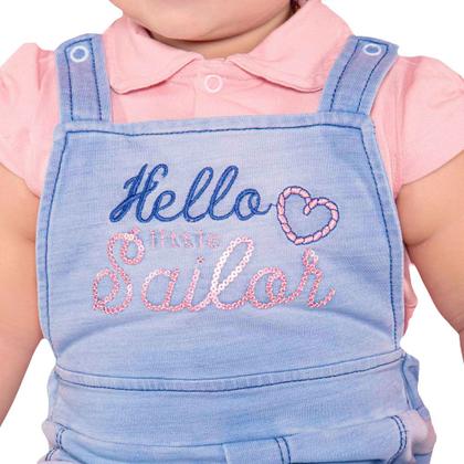 Imagem de Macacão Curto Paraiso Conforto com Malha Denim Rosa Chá