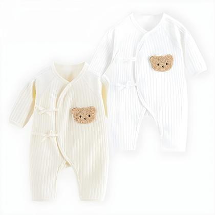 Imagem de Macacão de Algodão 100% para Bebê Recém-Nascido - Manga Comprida e Unissex