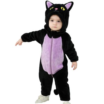 Imagem de Macacão de bebê Costume Dcohmch Black Cat com capuz 0-3T