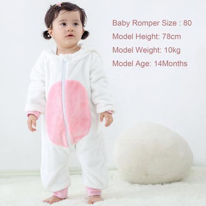 Imagem de Macacão de Bebê Infantil Frio Inverno Unicórnio Branco COD.000288