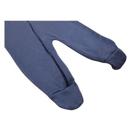 Imagem de Macacão De Bebê Zíper Azul Malha Algodão RN P M G 