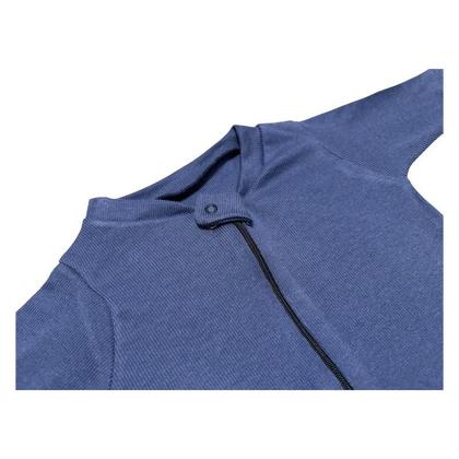 Imagem de Macacão De Bebê Zíper Azul Malha Algodão RN P M G 