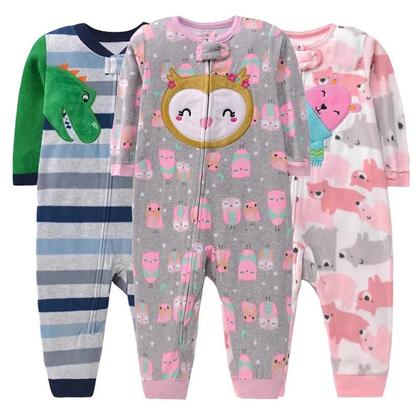 Imagem de Macacão de Lã Unissex para Bebê - Pijama com Zíper para Primavera/Outono