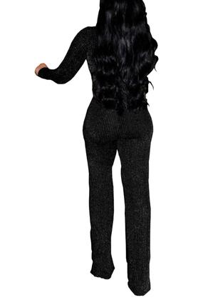 Imagem de Macacão de peça única LightlyKiss Plus Size com lantejoulas pretas