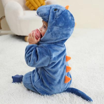 Imagem de Macacão Fantasia Infantil Bebê Ursinho Jacaré Dinossauro Tubarão Irmãos Gêmeos