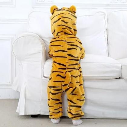 Imagem de Macacão Fantasia Infantil Bebê Urso Ursinho Tigre Onça