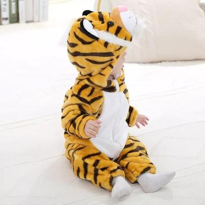 Imagem de Macacão Fantasia Infantil Bebê Urso Ursinho Tigre Onça