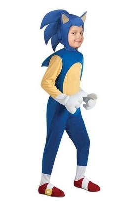 Imagem de Macacão Fantasia Sonic Azul Completa Deluxe Com Luvas Touca