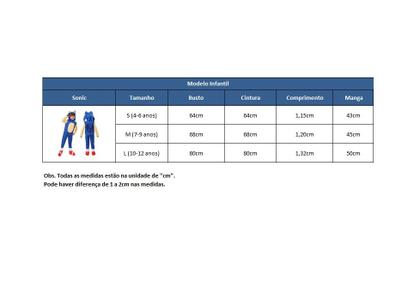 Imagem de Macacão Fantasia Sonic Azul Completa Deluxe Com Luvas Touca