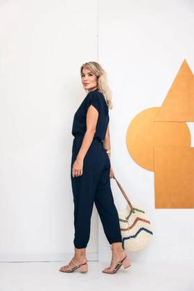 Imagem de Macacão Feminino Longo Canelado Manga Curta Moda Feminina 38 a 48 Macacão Longo Feminino Lançamento 2025 Moda Verão Saruel Longo