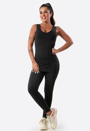 Imagem de Macacão Feminino Longo Com Saia Tapa Bumbum Fitness