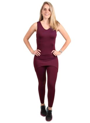 Imagem de Macacão Feminino Longo Com Saia Tapa Bumbum Fitness