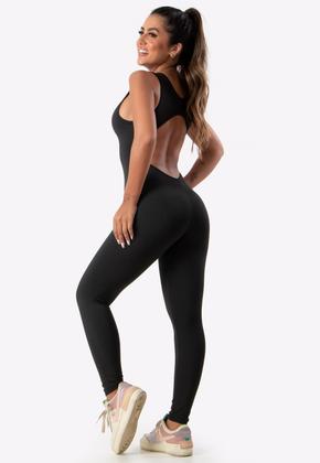 Imagem de Macacão Feminino Longo Costas Aberta Fitness Academia