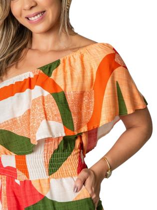 Imagem de Macacão Feminino Longo Um Ombro Só Viscose