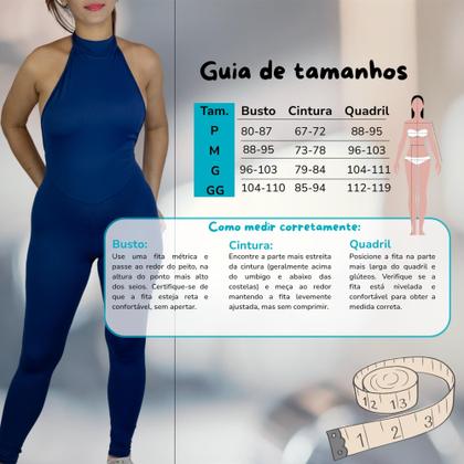 Imagem de Macacão Fitness Feminino Frente Única Academia Gola Alta