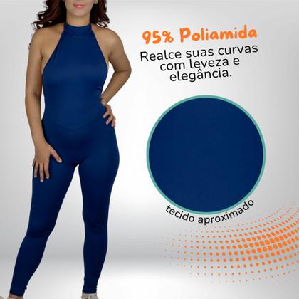 Imagem de Macacão Fitness Feminino Frente Única Academia Gola Alta