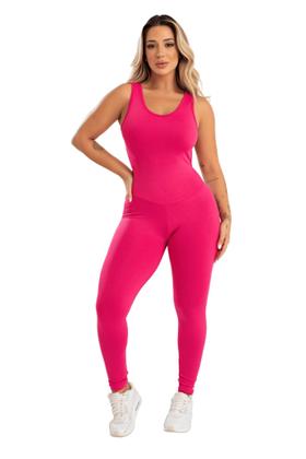 Imagem de Macacão Fitness Feminino Liso Academia Costas Aberta Longo Ginastica Mayu Modas