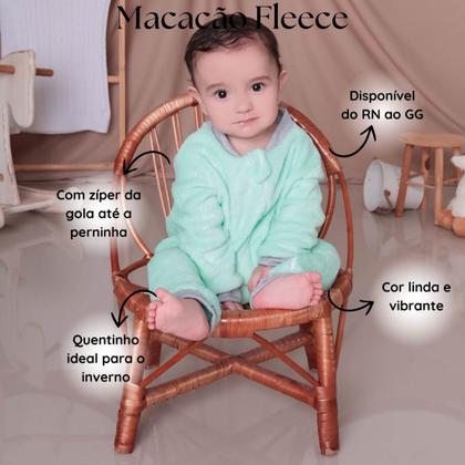 Imagem de Macacão Fleece Macio Quentinho e Fácil de Vestir Bebê Verde