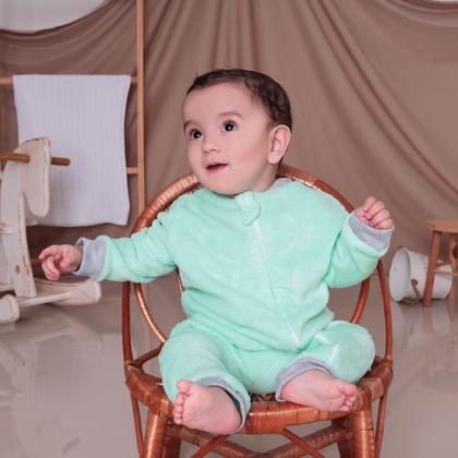 Imagem de Macacão Fleece Macio Quentinho e Fácil de Vestir Bebê Verde