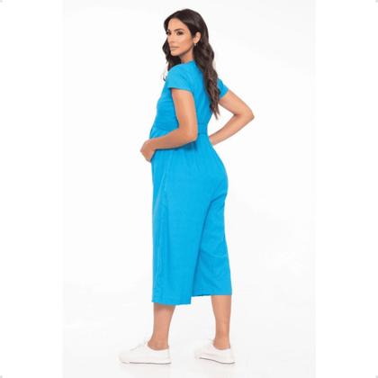 Imagem de Macacao gestante decote v com botoes para amamentacão