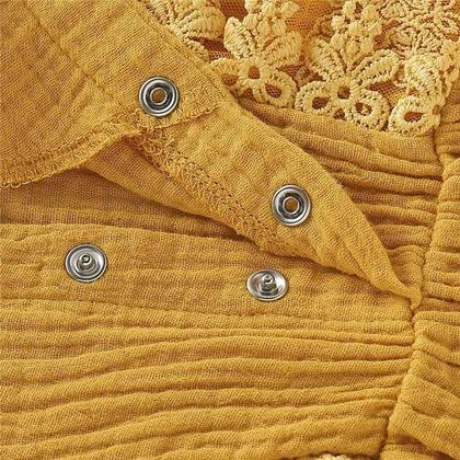 Imagem de Macacão Infantil de Algodão com Renda para Meninas (0-18 Meses) - Verão