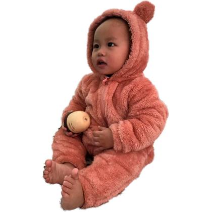 Imagem de Macacão Infantil Fantasia Fleece Plush inverno de 0 a 5 anos