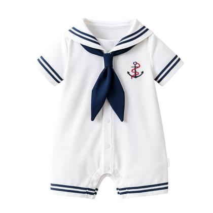 Imagem de Macacão Infantil Menino Marinheiro Bebe Fantasia