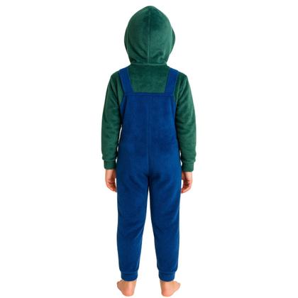 Imagem de Macacão Infantil Pijama Luigi Fantasia Soft Fleece Pelúcia