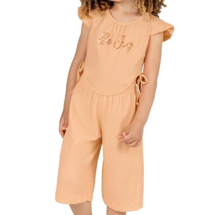 Imagem de Macacão Infantil Verão Malha Paris Salmão - Angerô