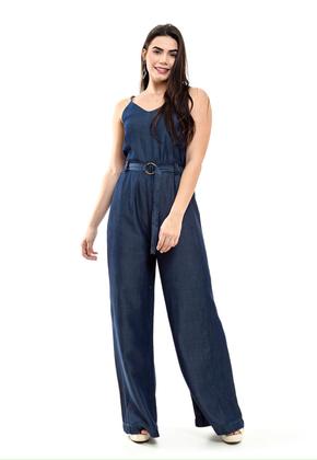 Imagem de Macacão Jeans Pantalona