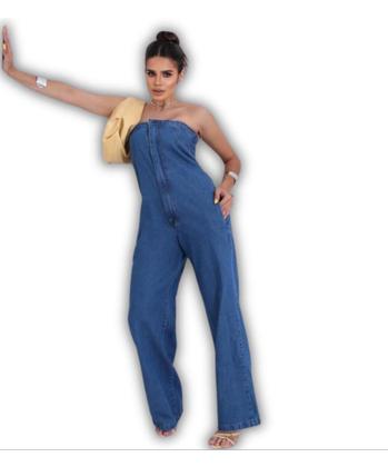 Imagem de Macacão Jeans sem alça Sem Lycra  Premium/feminino