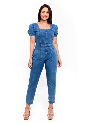 Imagem de Macacão Jeans Slouchy Manga Princesa