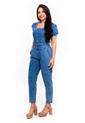 Imagem de Macacão Jeans Slouchy Manga Princesa