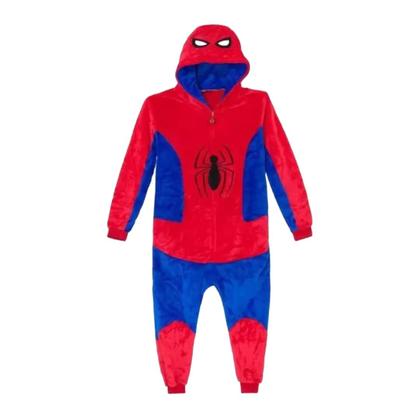 Imagem de Macacão Kigurumi Infantil Spiderman Homem Aranha Com Capuz 
