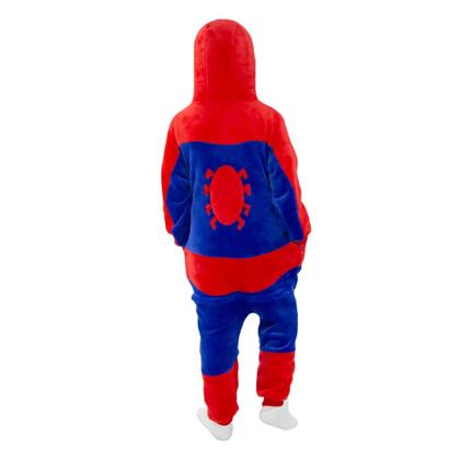 Imagem de Macacão Kigurumi Infantil Spiderman Homem Aranha Com Capuz 