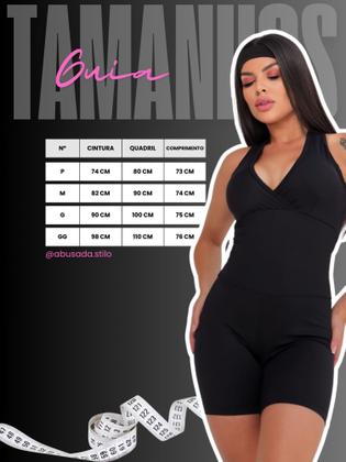 Imagem de Macacão Levanta Bumbum Feminino Poliamida Costa Nua Moda Fitness Treino Academia