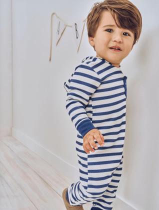 Imagem de Macacão Listrado Azul Marinho Abrange